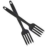 DOITOOL 2 Stück Silikon Kochgabel mit Ergonomischem Griff Hitzebeständig und Sicher Glatte Kanten Vielseitig für Pasta Salat und Kochen Langlebiges Küchenutensil für Haushalt und