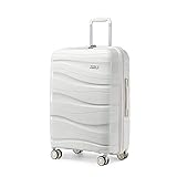 KONO Koffer Groß Leicht Hartschalenkoffer Trolley Reisekoffer mit 4 Rollen und TSA Schloss, 75x52x30cm, 105Liter, Zwillingsrollen Polypropylen Rollkoffer (Creme Weiß, XL)