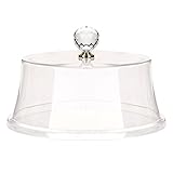Cabilock Kuchen Glasglocke Glas Käseglocke Kuchenglocke Tortenplatte Haube Glaskuppel Torten Glashaube Käseplatte Tortenglocke Lebensmittel Abdeckung Deckel für Patisserie Cover