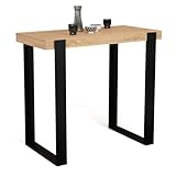 IDMarket - Stehtisch Phoenix, Holz und Schwarz, 113 cm