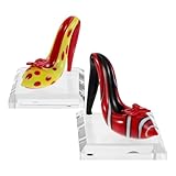 CORHAD 2 Stück Handgefertigte Glas-high-Heel-Figurine mit Sockel Dekorative Glas-Pantoffeln in Gelb und Rot Stilvolle Hochzeitstisch-deko und Eleganter Schreibtischbeschwerer für Braut