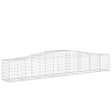 Genérico Wenjingqi Gabionenkörbe, 9 Stück, Bogenform, Eisen, 400 x 50 x 60/80 cm, silber 3145937