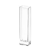 LEONARDO HOME Kasten-Vase Lucca, moderne Blumenvase, handgefertigtes Unikat in rechteckiger Form aus Glas, H 25 x B 8-cm, 014380