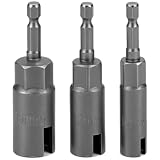 QWORK® 3 Stück Steckschlüssel Set, Power Flügelmutter Treiber, CR-V Stahl, 1/4-Zoll-Sechskantschaft,10 mm, 12 mm, 16 mm