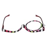 Make up Brillen, Make up Brille mit Augenvergrößerung, Vergrößernde Kosmetikbrille Bunte rotierende einlinsige Lupenbrille für das tägliche Leben(+3.50)