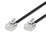 Goobay 50319 Modularanschlusskabel, Telefonkabel, RJ11 Stecker (6P4C) auf RJ11 Stecker (6P4C), schwarz, 10m