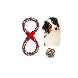 Hundespielzeug-Set, 1 Hundeseil und 1 Hundeball, langlebig, perfekt für Hunde jeder Größe (Farben variieren)