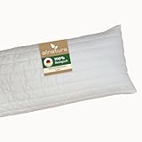 allnatura großes Seitenschläferkissen Lano mit Bezug aus Bio-Baumwolle 40x140 - nachhaltiges, individuell anpassbares Kissen aus Wollflocken und Latexflocken - Maschinenwaschbar & Made in Germany