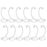 12 Stücke Ornament-Ständer Hängende Glasball Präsentations Ständer Christbaumkugel-Halter zum Aufhängen, Metall, L-Form Halter Haken Candlestick GlasBall Laterne Hängeständer (weiß)
