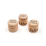 Brink Holzspielzeug Milchzahndose Holz mit Namens-Gravur Dose Zahnfee Geburt Zahn mit Namen Baby Milchzahn-Box Zahn-Bo