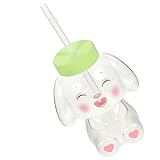 Cabilock 1 Satz Wasserbecher aus Glas trinkbecher trinkglas absaugschlauch saftglas trinkflashe capycup Cocktailbecher wasserflasche bedeckte Kaffeetasse Trinkbecher aus Glas