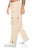 Kendindza Relaxed Zipp-Off Cargo-Hose | Ranger-Hose | Vintage Freizeit-Hose | Outdoor-Hose | Zipp-Hose Loose-Fit (Beige | Muster 2, L)