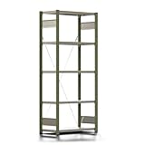 REGALWERK Fachbodenregal mit Tiefenriegel - 150 kg - 2.000 x 875 x 400 mm (HxBxT) - Grundregal - Rahmen resedagrün - Böden verzinkt - BERT