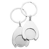 jojofuny 2 Stück Teiliges Metall Einkaufswagenchips Schlüsselanhänger Trolley Token Schlüsselring Leicht Tragbar Modisches Design für Supermarkt Einkaufswagen Geeignet