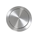 304 Edelstahl versenkter Mülleimer Deckel mit Schwingklappe für Büro Schreibtisch Silber