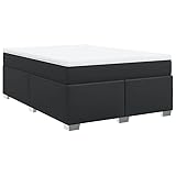 Eleganz Boxspringbett 140x200 cm mit Matratze - Modernes Kunstleder in Schwarz - Luxus Schlafsystem für erholsame Nächte - Ideal für Schlafzimmer