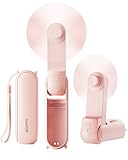 Gaiatop Tragbarer Handventilator, faltbarer kleiner Ventilator, Mini-Handventilator mit USB-wiederaufladbarem 1800-mAh-Akku, Wimpernventilator für Mädchen, Reisen für Frauen, Outdoor, Rosa