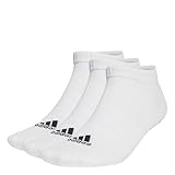 adidas Unisex Thin and Light Sportswear Low-Cut Socks 3 Pairs, White / Black, 8.5-10