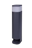 BOLD 19646 Volo Garten-Steckdose aussen (Steckdosen-Säule) Anthrazit (2X Schuko - IP44 Outdoor Steckdosenturm - 3680 Watt - Dämmerungssensor - EIN/Aus Schalter - G9-Leuchtmittel enthalten)