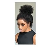 Afro Curly 360 Volle Spitzeperücke mit 4c Kanten, mongolische lockige Echthaarperücken for schwarze Frauen, HD transparente Spitze, brasilianische Haarperücken, 150 Dichte Haar Extensions(18inch)