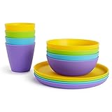 Munchkin Kleinkind-Multi-Dining-Set | Kleinkindbecher, Schalen und Teller | Baby-Essentials | BPA-frei Stapelbares Kinder-Set für Abstillen | 12er Pack