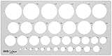 Aristo AH23319 Geo College Schulkreisschablone (35 Kreise, Durchmesser 1 - 35 mm, formstabiler PET-Kunststoff) grau-transparent