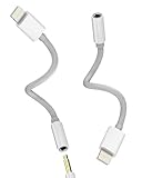 Lightning auf 3.5mm Kopfhörer Klinke Adapter(2Stück) für Apple MFI Certified Auto AUX Audio Kabel Splitter Headphone Jack Anschluss Konverter für iPad Kabelkopfhörer Klinkenstecker Ffür iPhone 14 13