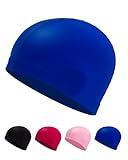 Badekappe Stoff für Damen & Herren – Bequem, Langlebig & Hochelastisch (Blau)