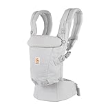 Ergobaby Adapt Babytrage für Neugeborene ab Geburt, 3-Positionen SoftTouch Cotton Ergonomische Babybauchtrage Rückentrage Baby-Tragetasche, Pearl Grey