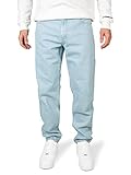 PITTMAN Titan - Herren Denim Stoffhosen Hellblaue - Denim Stoffhose Loose Fit - Männer Weite Jeans Hose, Hellblau (Dusty Blue 164010), W32/L32