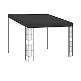 Wand-Pavillon mit Stahlrahmen und PA-Beschichtung, Sonnenschutz für Garten und Terrasse, Zelt Pavillon, Camping Pavillons, Grillpavillon Winterfest, Anthrazit, 3x3 m