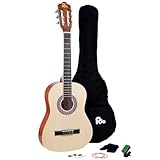 Akustikgitarren-Set (3/4-Größe, für Kinder von 9-12 Jahren, inkl. Tasche, Gurt, Plektren, Stimmpfeifen) natur