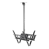 TV-Halterung, Deckenhalterung, strapazierfähig, schwenkbar, neigbar, Dual-TV-Ständer für 81,3 - 165 cm LED-Fernseher, unterstützt Back-to-Back-Konfiguration, ideal für Deckeninstallation