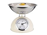 Korona 76151 Retro-Küchenwaage Paul | Tragkraft 5 kg, Einteilung 20 g | Inkl. Edelstahl-Wiegeschale | Tara-Zuwiegefunktion | Große Vollsichtskala