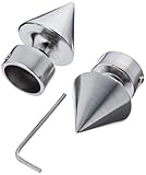 Gardinia Spitze, 2 x Endstück, Metall, Edelstahl-Optik, für Gardinentechnik Ø 19 mm