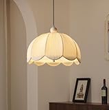 SXYSXYSXY Französischer Stil Pendelleuchte Schlafzimmer Hängelampe Modern Minimalismus Esszimmerlampe Stoffschirm Kreatives Design E27 Wohnzimmer Loft 45 * 30cm