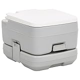 Rantry Tragbare Campingtoilette Grau und Weiß 10+10L HDPE Tragbare Toiletten & Uriniergeräte