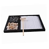 BESPORTBLE 1Stück Zen Garten Meditationsgarten Mit Sand Und Rechen Für Büro Und Zuhause Japanischer Sandgarten Dekoration Zen Sandkasten Für Kreative Gestaltung