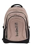 budmil Lynsey Schulrucksack für Jungen und Mädchen 45L - für Teenager Kinder ab Klasse 5 - wasserabweisend - Rucksack mit Laptopfach & 4 Fächer & belüftete Rückseite (Beige)