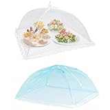 LiJuanWang Fliegenhaube,2 Stück Mesh-Material Fliegenhaube Faltbar Abdeckhauben für Lebensmittel Obstkorb Lebensmittel Abdeckung für Essen,Obst,Picknick,BBQ,Hält Fliegen Käfer und Mücken Fern,12 Zoll