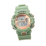BESTYASH Anschauen kinderuhren armbanduhr hand uhr watch for gold watch Multifunktionsuhr digital Ultra Studenten schauen zu armbanduhr Schnallenmaterial: Edelstahl Green
