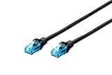 DIGITUS LAN Kabel Cat 5e - 5m - CCA Netzwerkkabel Mit RJ45 - U/UTP Ungeschirmt - Kompatibel zu Cat-6 & Cat-5 - Schwarz