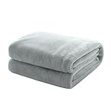 Mixibaby Kuscheldecke Flauschige extra weich & warm Wohndecke Flanell Fleecedecke, Falten beständig/Anti-verfärben als Sofadecke oder Bettüberwurf, Größe:150 cm x 200 cm, Farbe:Hellgrau