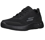 Skechers Herren Go Walk Arch Fit Idyllic Sneaker, Black Textile Synthetic Trim, 44 EU