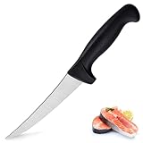 hunnycook Filetiermesser 16cm Ausbeinmesser, ultrascharfer Küchenmesser, Profi filetiermesser und fischmesser, gebogene Klinge aus rostfreiem Stahl, Kunststoff und ergonomischer Griff