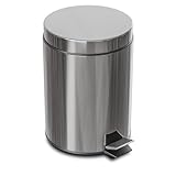 Amig - Mülleimer mit Pedal 20L | Edelstahl | Anti-Fingerabdruck-Behandlung | Öffnen mit Pedal | Innenbehälter mit Griff | Finish: Satin