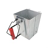 Alanmoship Zusammenklappbarer Holzkohle-Kaminanzünder mit hitzebeständigem Griff, große Kapazität von 2,3 kg, faltbarer verzinkter Metallkorb für schnelle Grillzündung