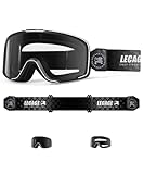 LECAGE Selbsttönend Motorradbrille Herren Damen Motocross Brille Verspiegelt Photochromic Anti-Beschlag Winddicht Motorrad Brille (Schwarz)