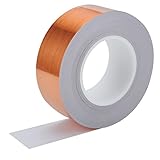 VOSSOT Kupferband Gegen Schnecken, Schneckenschutz 30mm×50M Kupferband Selbstklebend EMI Abschirmband, Verdicken Kupferfolie Selbstklebend Mittel Bekämpfen Schnecken Alternative zu Schneckenkorn