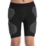 Gepolsterte Kompressionsshorts für Jugendliche – 3D-Schutz, Atmungsaktiv | Flexibler Hüftschutz, Schutzunterwäsche für Kinder, Strapazierfähige Sport-Stretchhose für Skate-Training und Bikerbekleidung